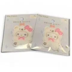 ふわふわスノー サンリオ パイルワッペン ハローキティ シール アイロン セリア