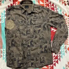 古着 HYSTERIC GLAMOUR ワッペン付 総柄シャツ カーキ M - メルカリ