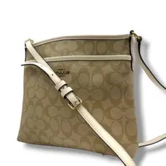COACH コーチ ショルダーバッグ シグネチャー ベージュ PVC