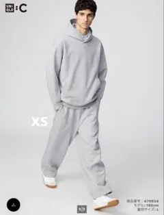 UNIQLOc スウェットワイドパンツ xs ライトグレー