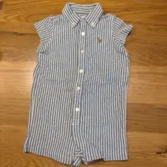 Ralph Lauren ストライプ 半袖ロンパース 6M