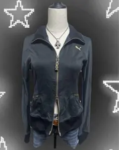 平成ギャル PUMA ダブルジップ　ジャージ　タイト ダークコア y2k