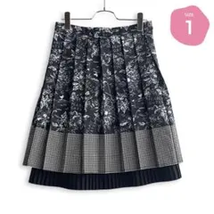 736 パーリーゲイツ 定価39,600円 花柄プリーツ切替スカート 1 Mのサムネイル