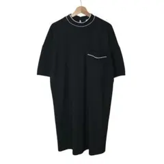 【タグ付き】ZARA BASIC 半袖ワンピース　胸ポケット　ブラック　Mのサムネイル