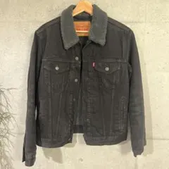 Levi's ボア襟付きブラックデニムジャケット S