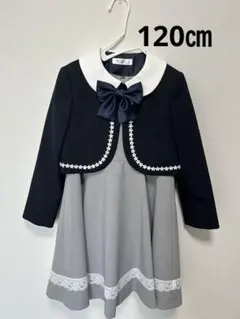コルセット風ジャケット付きドレス 120cm ネイビー 入学式　発表会