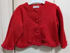 赤いフリースカーディガン 100cm