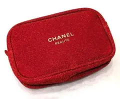 CHANEL BEAUTE シャネル ノベルティ コスメポーチ レッド ラメ