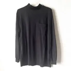 ワークマン 裏綿 モックネック 長袖Tシャツ 黒 ポケット付 メンズＬサイズのサムネイル