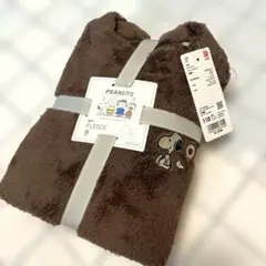 新品UNIQLO×PEANUTS スヌーピーフリースパジャマ 110 ブラウン