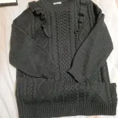 Honeys フリル付きニットセーター ワンピース