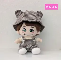 ちびぬい服　はぴぬい服　サロペット　くま耳チューリップハット ブラウン　＃６３６