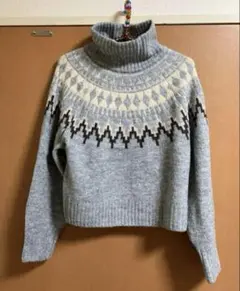 earth music&ecologノルディックショートニットプルオーバー