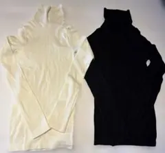 ユニクロ ヒートテック エクストラウォーム タートル S 白黒 2枚セット