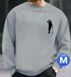 【新品/Mサイズ】ゴルフウェア 長袖 トレーナー スウェット メンズ グレー