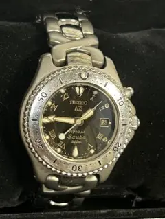 完動【二次電池新品】SEIKO チタン AGS SCUBA 3M22-0B10