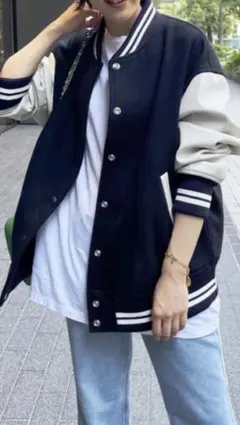 Spick & Span スタジャン ネイビー/ホワイト