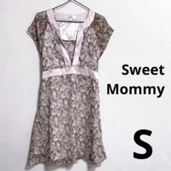 スウィートマミー S 授乳服 ワンピース 蛯原英里 ピンク 花柄 半袖 膝丈のサムネイル
