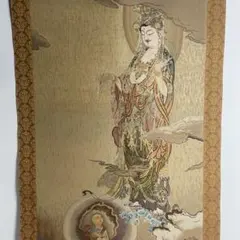 狩野芳崖 悲母観音 高級工芸 絹本 刺繍 西陣織 菩薩 仏画 仏教 掛軸 2026年最新】狩野芳崖／悲母観音の人気アイテム - メルカリ