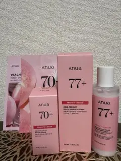 anua 桃77 ナイアシン エッセンス トナー、セラム、ミルク、パック2枚