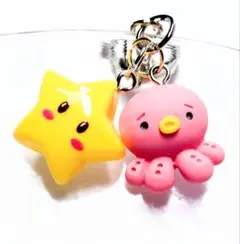 【タコちゃんと星】ぬいぐるみ　キーホルダー　N109