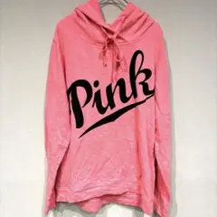 PINK ビッグロゴ スウェット パーカー 蛍光ピンク XS 古着のサムネイル