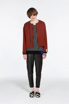 shareef DOBBY MELTON NO-COLLAR BLOUSON