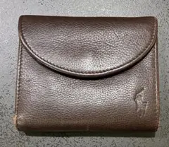 ‼️しーたけ2さん専用‼️POLO ブラウンレザー 二つ折り財布 ロゴ刺繍