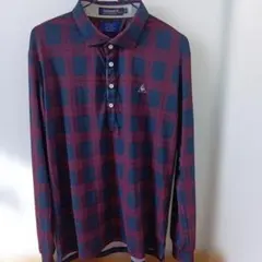 le coq sportif 長袖ポロシャツ 赤青チェック