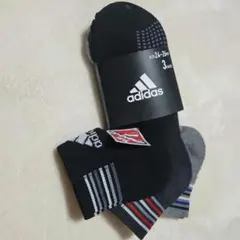 新品✨adidas アディダス3足組靴下 足底クッション ソックス24-26cm