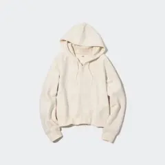 ドライスウェットクロップドフルジップパーカ 長袖 Sサイズ オフホワイト