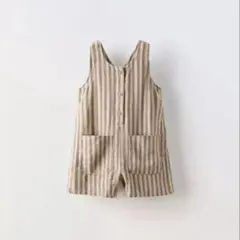 ZARA ザラ　ストライプ　ショートオーバーオール