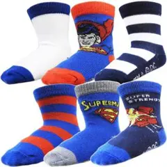 新品 スーパーマン ベビー ソックス 靴下 6足 3/12M 約8～10cm