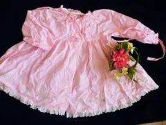 メゾピアノ　95　チェックお花の刺繍がかわいいのワンピース☆～＊☆