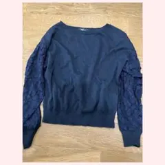即購入禁止✖︎JILL ネイビー レーススリーブ ニット M