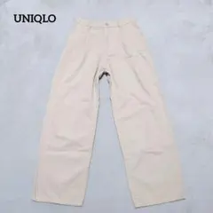 C3-4253　ワイドパンツ コットン混紡　綿混　カジュアル　S【ユニクロ】