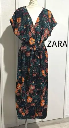 完売品❗️ZARA ザラ 未使用 ロングワンピース　花柄　総柄　エスニック