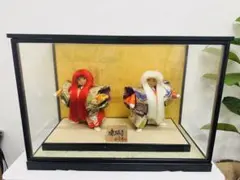 日本人形 連獅子 桜山作 歌舞伎 伝統工芸品 ガラスケース - メルカリ