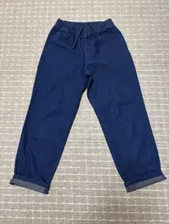 【美品】無印良品 洗いざらしデニム イージーテーパードパンツ M ダークネイビー