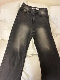 BLACKUP ダークグレー ストレートデニム