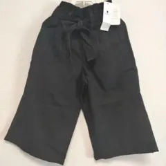 リボンベルトワイドパンツ ブラック Sサイズ