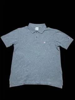 【美品】Champion チャンピオン 半袖 カノコポロシャツ グレー Lサイズ