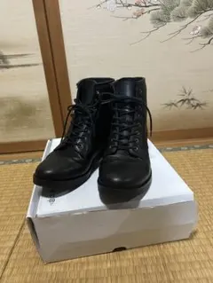 レザー ハイカットブーツ 黒のサムネイル
