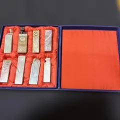 中国福州市 寿山石 印章石 篆刻用印材セット 獅子鈕 10本セット