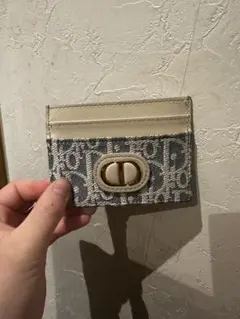 Christian Dior カードケース ネイビー/ベージュ