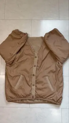 リバーシブルベージュ ボアジャケット