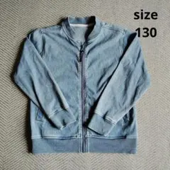 ライトブルー ジップアップデニムジャケット