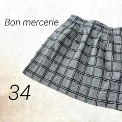 Bon mercerie 千鳥孔子　タイトスカート　膝上　チェック柄　グレーのサムネイル