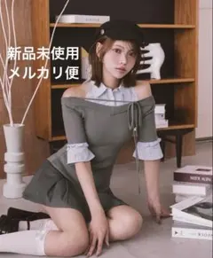 シャツドッキングオフショルプリーツミニワンピース darich ダーリッチ