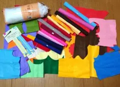 フェルト生地　ファスナー　セット　マジックテープ　大量　まとめ売り　綿